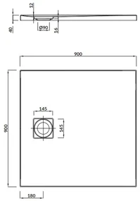 Cersanit TAKO SLIM sprchová vanička 90x90x4 cm + sifón, biela, S601-122