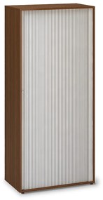 Vysoká skriňa ProOffice, žalúziové dvere 80 x 45 x 178 cm, orech