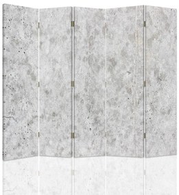 Ozdobný paraván, Světlý beton - 180x170 cm, päťdielny, obojstranný paraván 360°