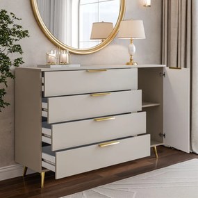 KOMODA MARION 2S KAŠMÍR LED NA NOŽIČKÁCH 138 cm