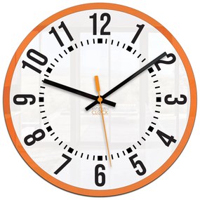 Nástenné hodiny Oskar 30 cm biele/oranžové