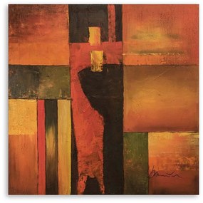 Obraz na plátně Abstraktní oranžová hnědá - 60x60 cm