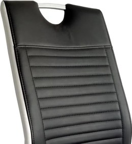 Jedálenská stolička Rindul, čierna / biela ekokoža