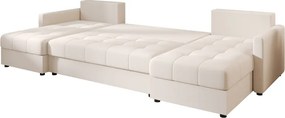 AKCIA Rozkladacia sedacia súprava do U VENORIA 285x146 cm, krémová + 2 vankúšiky ZDARMA II. akosť