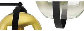 Nástenné svietidlo Bergen Gold Ring, 1x zlaté/transparentné sklenené tienidlo (fi 15cm)