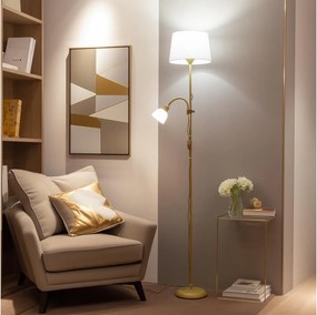 Brilagi - Stojacia lampa CERIA 1xE27/100W/230V + 1xE14/25W zlatá/biela