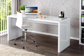 Kancelársky stôl Barter 140cm biely vysoký lesk