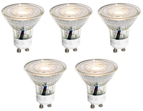 Sada 5 GU10 50mm LED žiaroviek číra 4,9W 450 lm 3000K