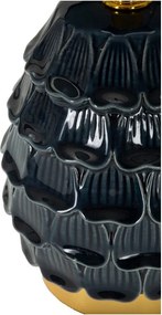 Modrá keramická stolová lampa s textilným tienidlom (výška 30,5 cm) Pigny – Mauro Ferretti