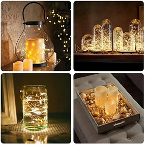 Vianočné mikro reťaz na batérie, teplá biela, 5m, 50 LED