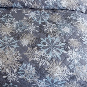 Prehoz na posteľ SNOWFLAKE, modrosivý Rozmer: 170 x 210 cm