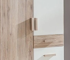 Šatníková skriňa Cariba, 90 cm, dub san remo/biela