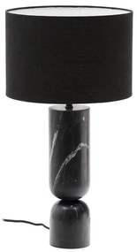 Čierna mramorová stolová lampa s textilným tienidlom (výška 57 cm) Vex – Kave Home