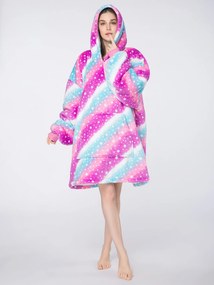 Baránková mikinová deka s rukávmi a kapucňou AURORA farebná