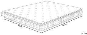 Stredne tvrdý matrac z pamäťovej peny 140 x 200 cm CHARM Beliani