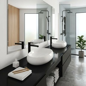 Rea Melania, umývadlo na dosku 60x41x14,5 cm, biela lesklá, REA-U0656