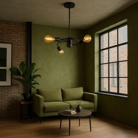 Toolight - Stropná lampa 3xE27 60W APP740-3CP, čierna, OSW-01105