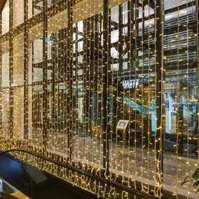 DECOLED Svetelný záves LED, 1x12 m, teplá biela, 1200 diód, IP67