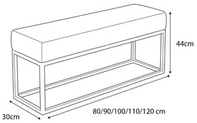 ČALÚNENÝ TABURET / LAVICA CLAUDIO + STRIEBORNÝ PODSTAVEC JASMINE 72