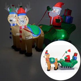 Nafukovacie sane so Santa Clausom a sobmi 205 × 125 cm