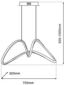 Závesné LED svietidlo Tesoro, 1x LED 48w, b