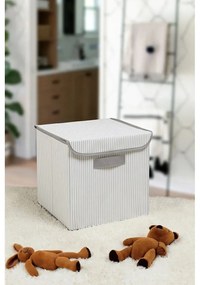Sivý látkový úložný box s vekom 30x30x30 cm – Mioli Decor