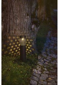 Čierne solárne LED osvetlenie z nerezovej ocele Star Trading Blace, výška 39 cm