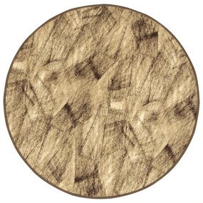 Protišmykový koberec Brush 17 hnedý / béžový kruh