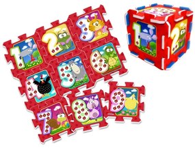 740011/ ZA3147 DR Penové puzzle na zem - Zvieratka a čísla 9ks