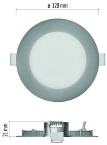 EMOS Vstavané LED osvetlenie NEXXO, 7W, teplá biela-denná biela, okrúhle, strieborné