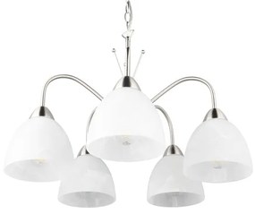 Závesné svietidlo so skleneným tienidlom v bielo-striebornej farbe ø 55 cm Dobby – Trio
