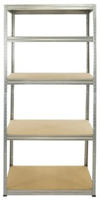 Kovový regál FUTUR 180x90x45 5 políc Nosnosť 1250 KG - pozinkovaný