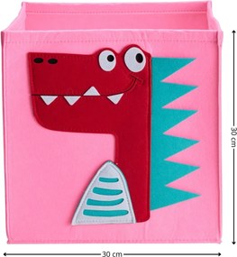 Dětský úložný box DINOSAUR růžový