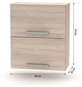 Horná kuchynská skrinka Nova Plus NOPL-008-OH - dub sonoma