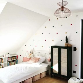 Samolepka do detskej izby sada konfety červená, žltá, tyrkysová, šedá 5cm