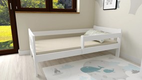 Detská posteľ NESTY 90 x 200 cm, biela Rošt: Bez roštu, Matrac: Bez matraca