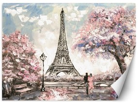 Fototapeta, Pařížská Eiffelova věž jako malovaná - 400x280 cm