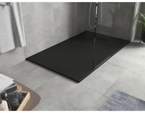 Mexen Hugo, obdĺžniková sprchová vanička SMC 140 x 70 cm, čierna, čierna krytka, 42707014-B