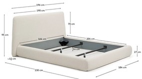 Béžová čalúnená dvojlôžková posteľ 160x200 cm Martina – Kave Home