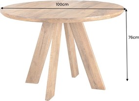 Okrúhly jedálenský stôl Eglantine 100 cm hnedé mango