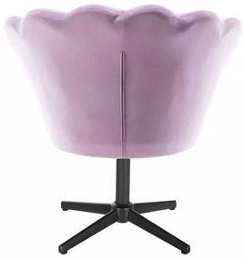 LuxuryForm DESIGN Kreslo FREY VELUR na čiernom kríži - levanduľa