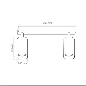 Bodové svietidlo LONDON 2xGU10/10W/230V čierna