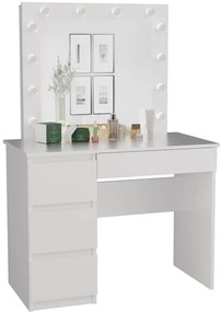 Toaletný stolík Micras 2 (biela) (L) (so zrkadlom) (s LED osvetlením). Akcia -21%. Vlastná spoľahlivá doprava až k Vám domov. 1132477