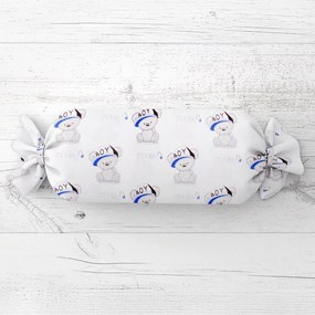 Biante Detský vankúš valec bonbon Sandra SA-206 Medvedík pre chlapcov 15x60 cm