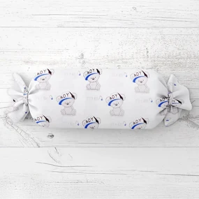 Biante Detský vankúš valec bonbon Sandra SA-206 Medvedík pre chlapcov 15x40 cm