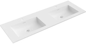 Mexen Otis, dvojité umývadlo zapustené do dosky 141 × 46,5 cm, biela matná, 25181401D