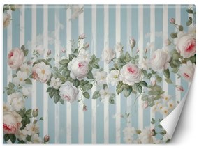 Fototapeta, Bílé vintage květiny - 450x315 cm