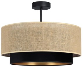 Prisadený luster SARTA 1xE27/60W/230V čierny/juta