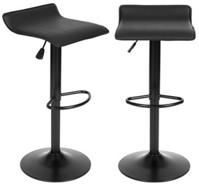 ModernHome Barová stolička, otočná opierka nôh, výškovo nastaviteľná, čierna ekokoža