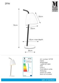 Markslöjd 107729 - Stolná lampa SPIN 1xE27/40W/230V